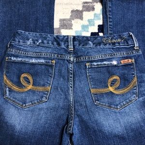 Seven7 Bootcut jeans w/ distressed details size 31